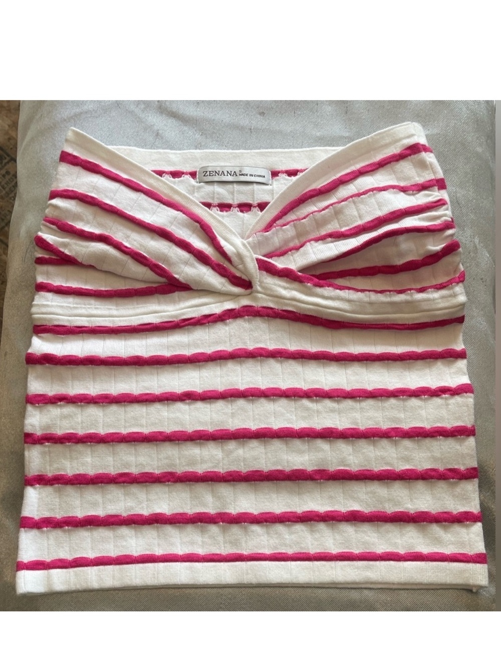 Zenana Outfitters‎ Pink and White
Strapless Tube Top New! S